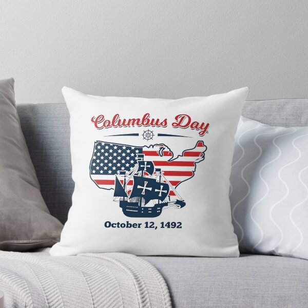 Item preview, October 12 1492 American Flag Map Columbus Day designed and sold by JolantaKraus.