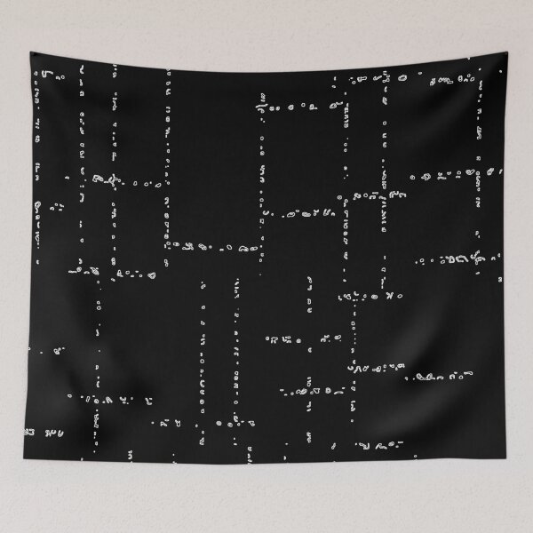 Item preview, GEOMETRIC -Scribble Line Grid  - White Lines on Black designed and sold by Gretchen Tiger.