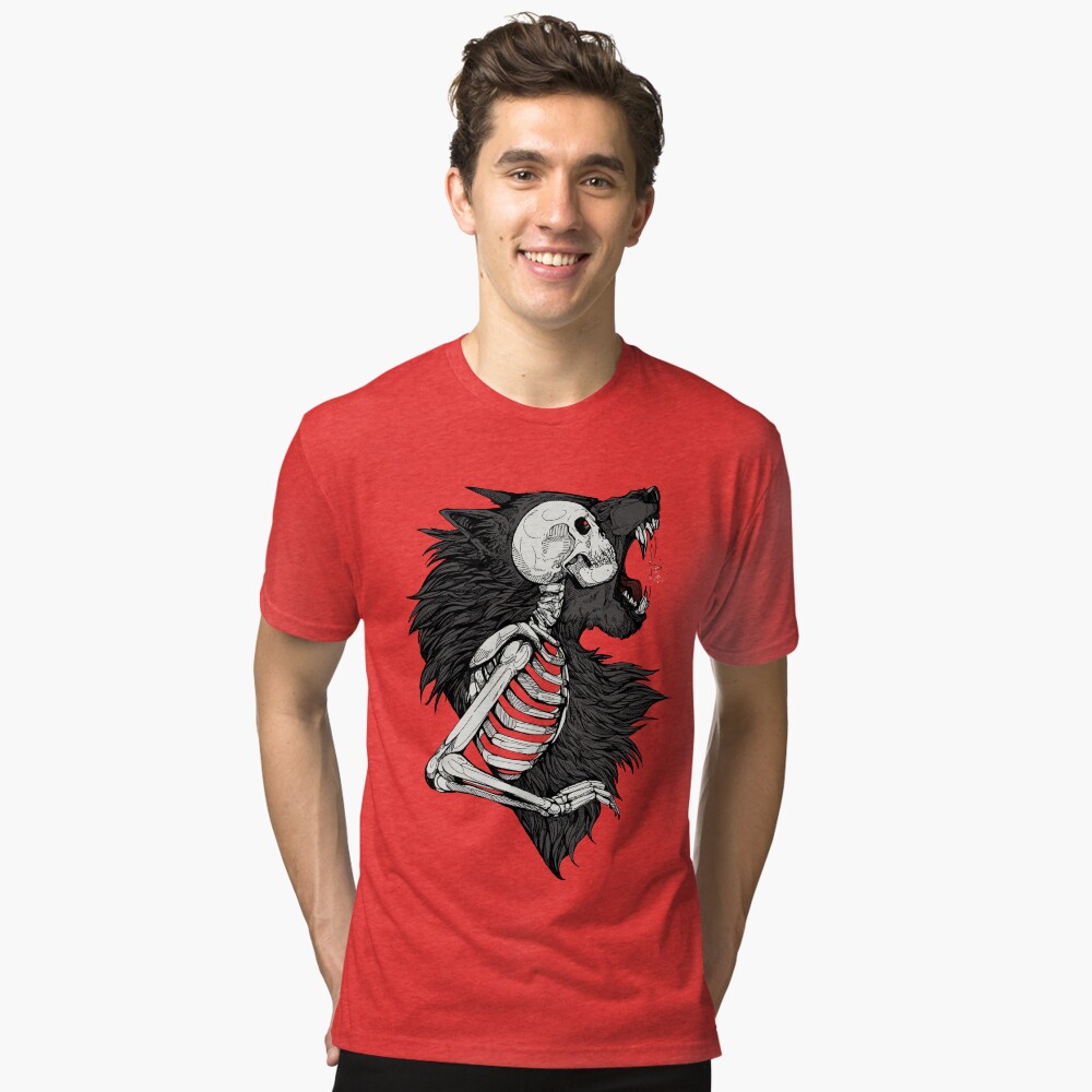 Item preview, Tri-blend T-Shirt designed and sold by WOLFSKULLJACK.