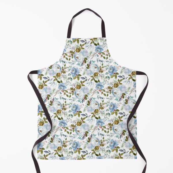 Item preview, Winter Landscape Blue Flowers designed and sold by WildAliceArt.