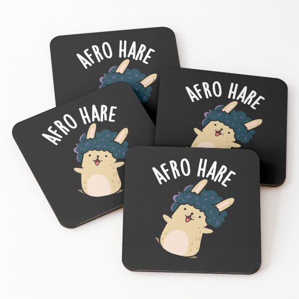 Item preview, Afro Hare Funny Rabbit Puns (Dark BG) designed and sold by punnybone.