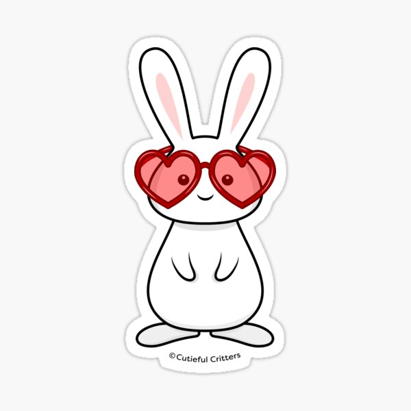 Item preview, Bunny with Love Glasses designed and sold by Cutieful Critters.