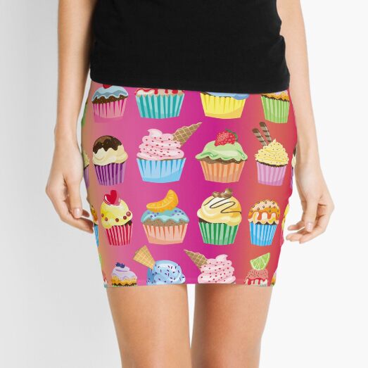Cupcakes Galore Delicious Yummy Sugary Sweet Baked Treats Mini Skirt