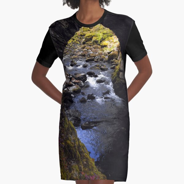 Old Bridge Graphic T-Shirt Dress