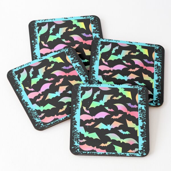 Item preview, Rainbow and Black Pattern with Bats and Grunge Frame designed and sold by LDTreasures.