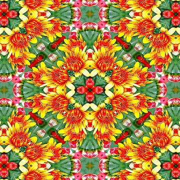 Artwork thumbnail, Mums Flower Pattern by Patternflower