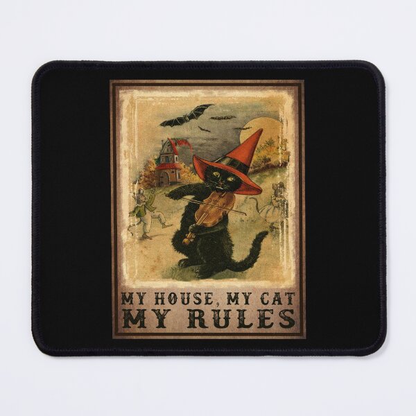 Item preview, Vintage My House My Cat My Rules Black Cat Halloween designed and sold by battkozeller2.