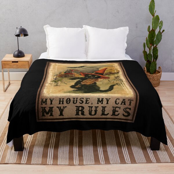 Item preview, Vintage My House My Cat My Rules Black Cat Halloween designed and sold by battkozeller2.