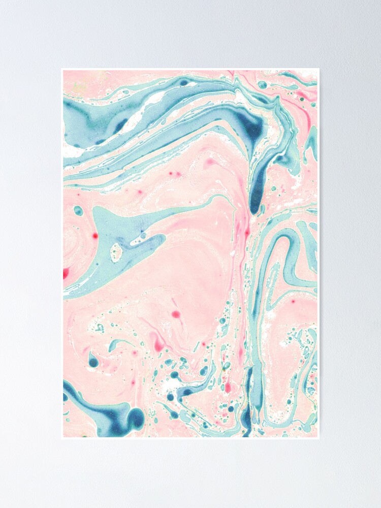 Pink and Blue Suminagashi, Suminagashi Marbling, Best Gift for Art  Lovers Poster for Sale by KonnichiwaStore