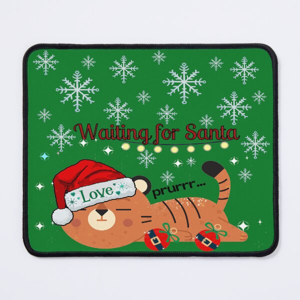 Item preview, Waiting for Santa, Illustration of kitten sleeping on Christmas night waiting for Santa. designed and sold by Malogue.