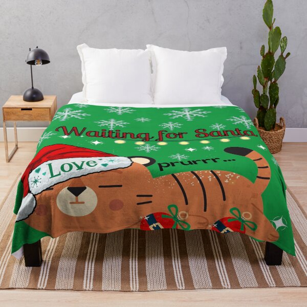 Item preview, Waiting for Santa, Illustration of kitten sleeping on Christmas night waiting for Santa. designed and sold by Malogue.