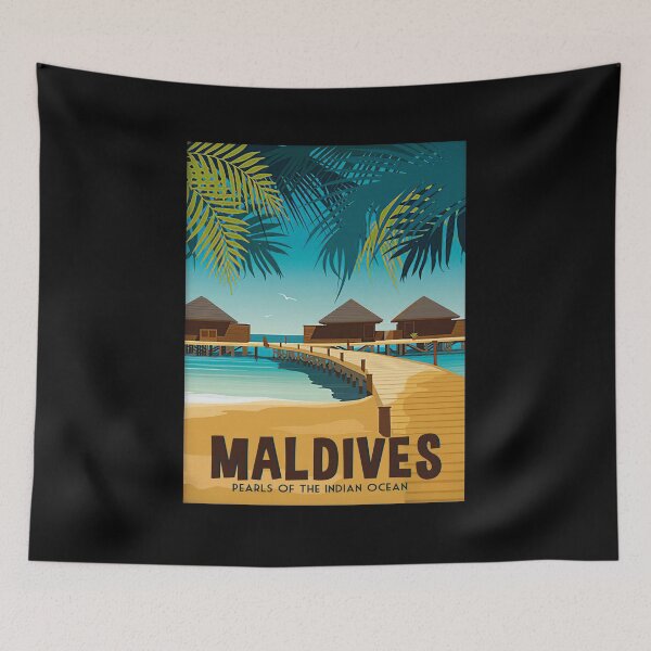 Item preview, Vintage Retro Style Maldives Travel designed and sold by battkozeller2.