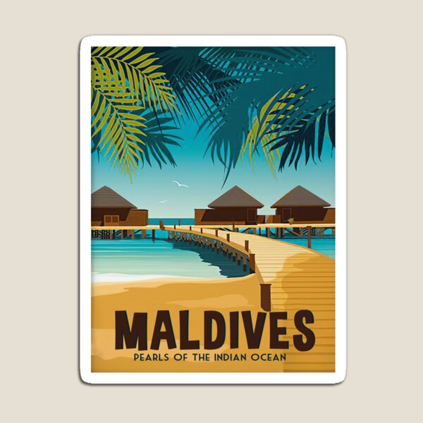 Item preview, Vintage Retro Style Maldives Travel designed and sold by battkozeller2.