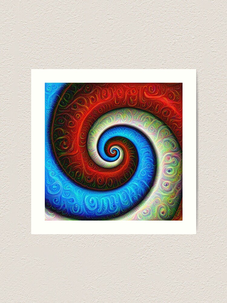 Alternate view of #DeepDream Color Fibonacci Visual Areas Art Print