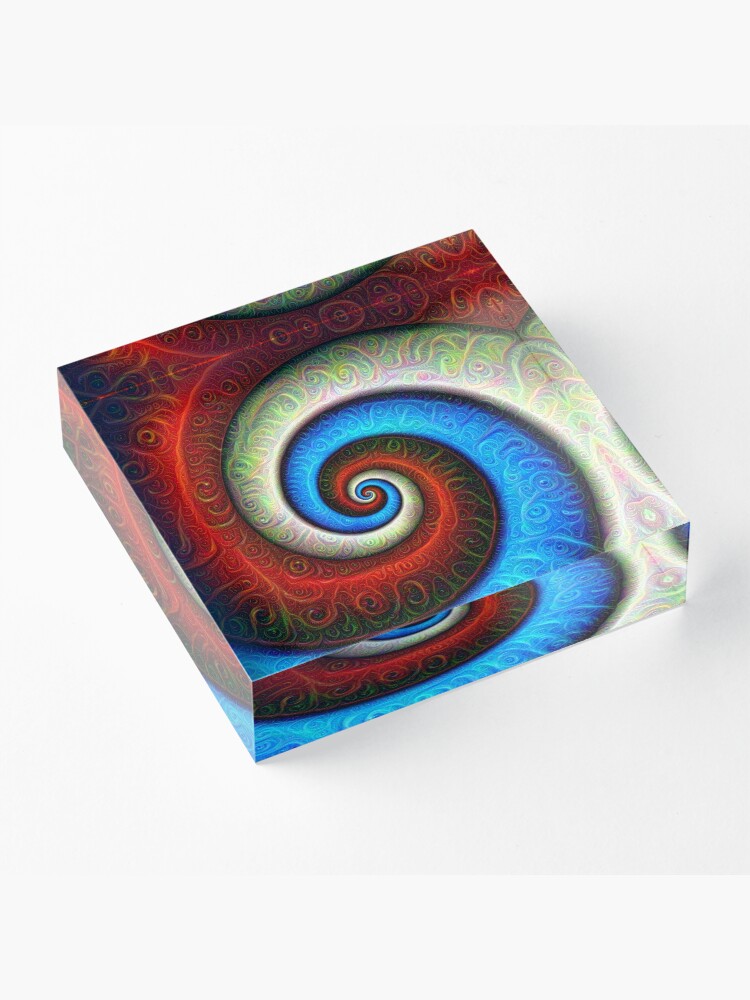 Alternate view of #DeepDream Color Fibonacci Visual Areas Acrylic Block