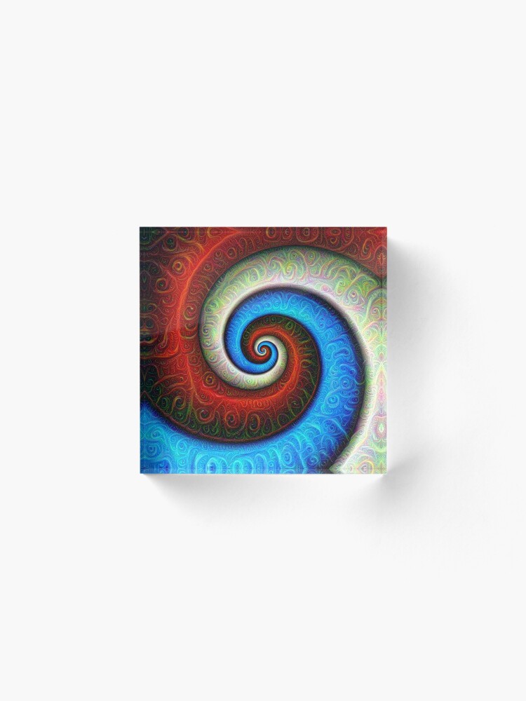 Alternate view of #DeepDream Color Fibonacci Visual Areas Acrylic Block