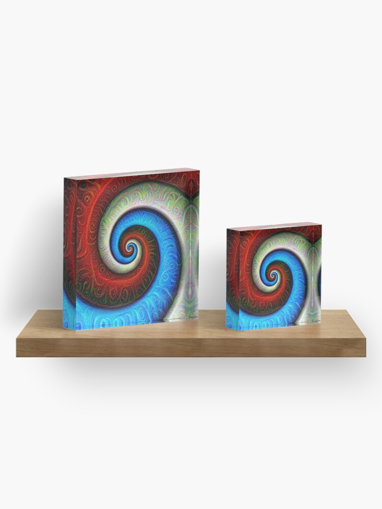 Alternate view of #DeepDream Color Fibonacci Visual Areas Acrylic Block