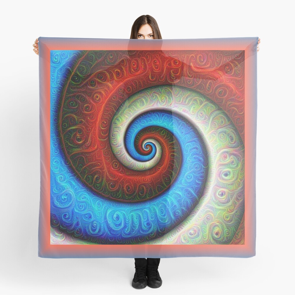#DeepDream Color Fibonacci Visual Areas Scarf