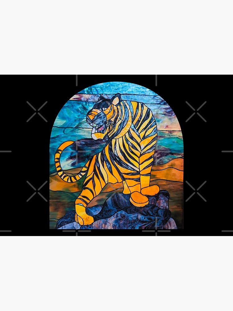 "Tiger Stained Glass Window Tiger Printed Tiger Art Graphic Tiger