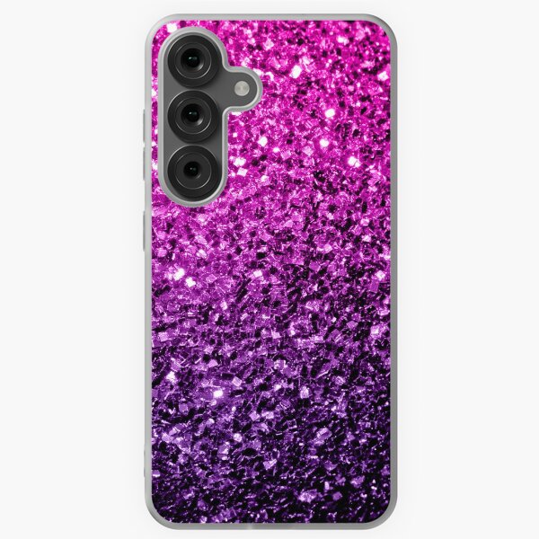 Purple Pink Ombre faux glitter sparkles (Photo of Glitter - Not Reflective) Samsung Galaxy Soft Case