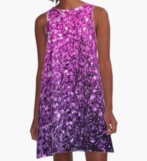 Schöner purpurroter rosa Ombre Funkeln funkelt A-Linien Kleid