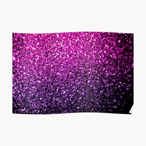 Purple Pink Ombre Faux Glitter Sparkles Poster For Sale By Pldesign