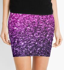Beautiful Purple Pink Ombre glitter sparkles Mini Skirt