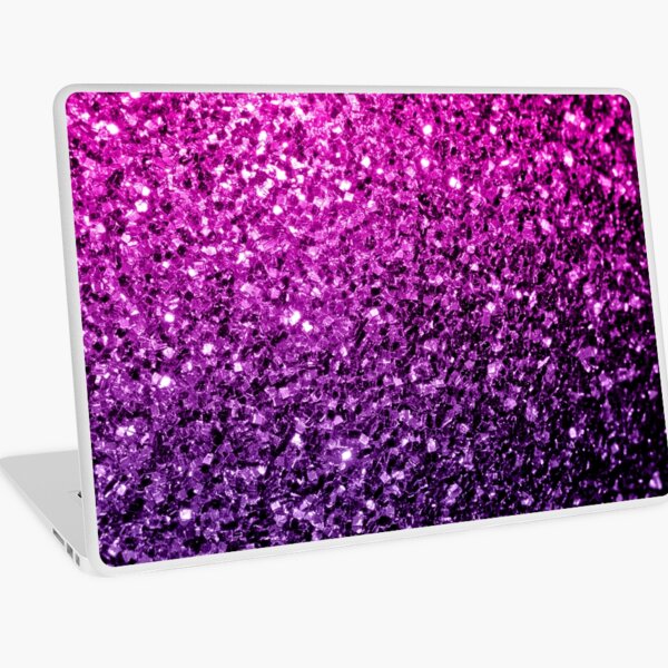Purple Pink Ombre faux glitter sparkles Laptop Skin