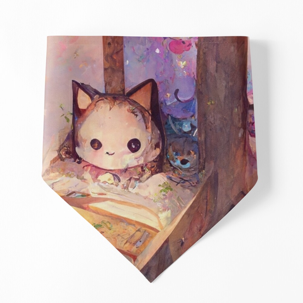 Abstract Canvas Painting Fantasy Japanese Anime Cute Cat - Temu