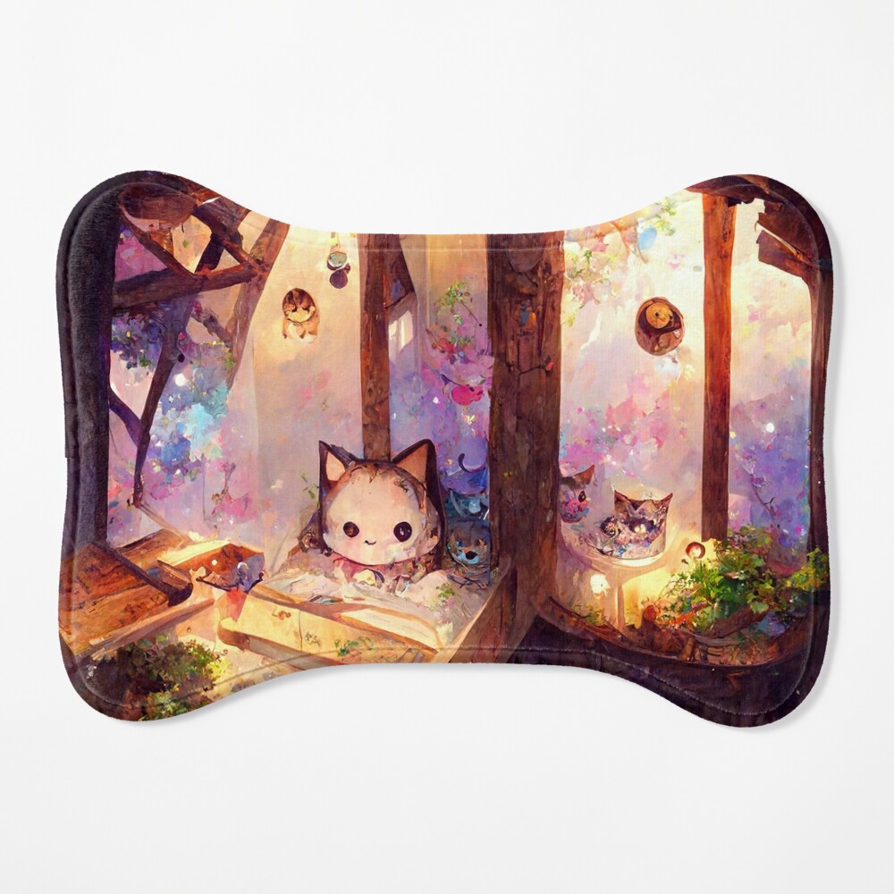 Abstract Canvas Painting Fantasy Japanese Anime Cute Cat - Temu