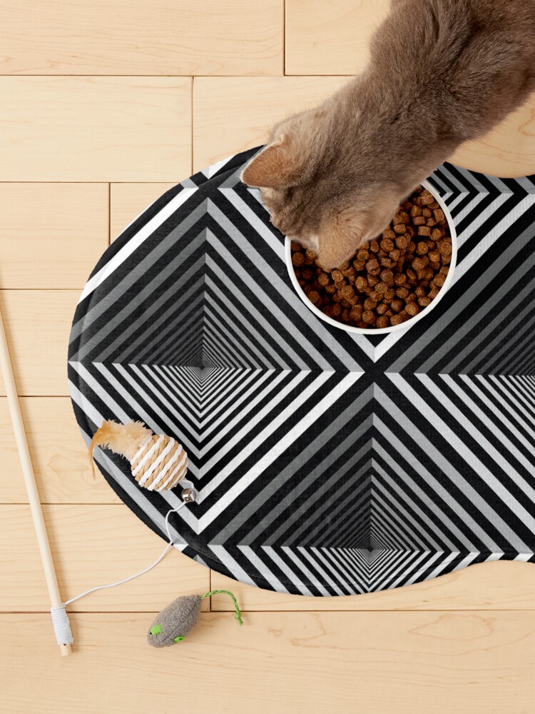 Alternate view of Escheresque Black and White Art Deco Tessellation optical Pet Mat