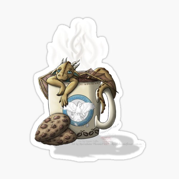 [Tea Cup Dragon] Coffee Sticker