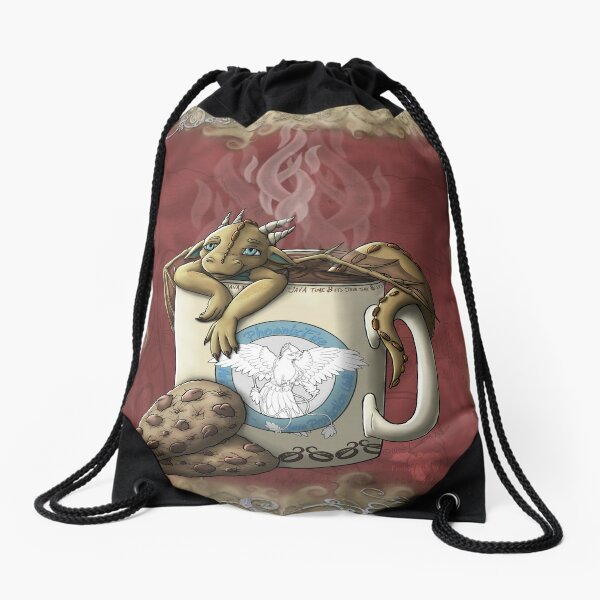 [Tea Cup Dragon] Coffee Drawstring Bag