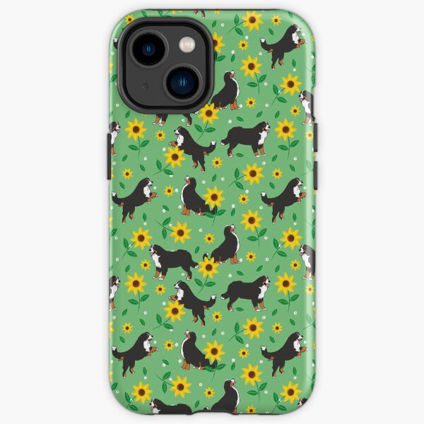 Bernese Mountain Dog Sunflowers iPhone Tough Case