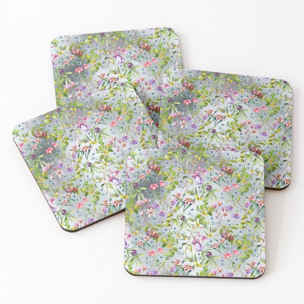 Item preview, Sweet florals and blooms, roses and flowers, botanical pattern,botanical pattern, flowers illustration, floral seamless, grey floral designed and sold by ZeinabTaha.