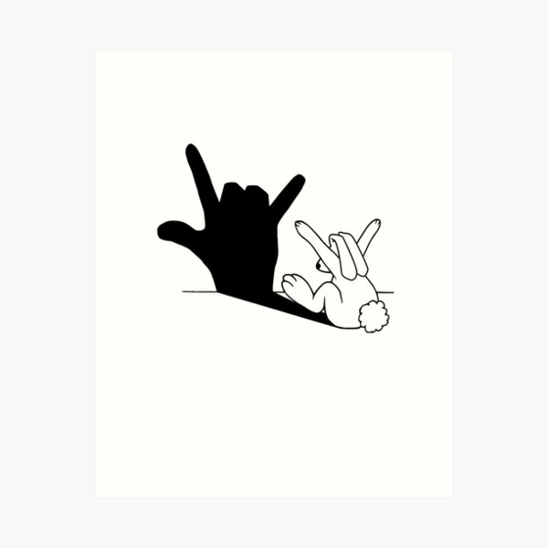 Item preview, Rabbit Love Hand Shadow designed and sold by mobiiart.