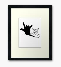Rabbit Love Hand Shadow Framed Print