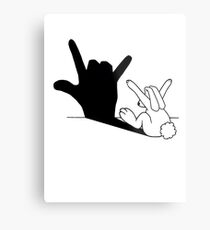 Rabbit Love Hand Shadow Metal Print