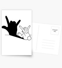 Kaninchen-Liebes-Handschatten Postkarten