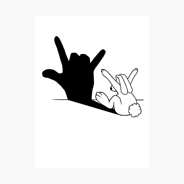 Rabbit Love Hand Shadow Photographic Print