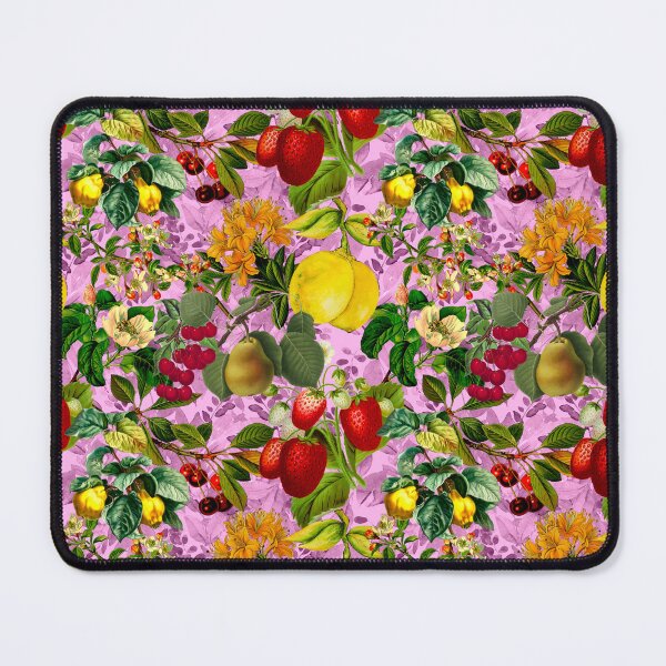 Item preview, Vintage fruit garden pattern, strawberries, vintage botanical, fruit pattern, pink floral illustration designed and sold by ZeinabTaha.