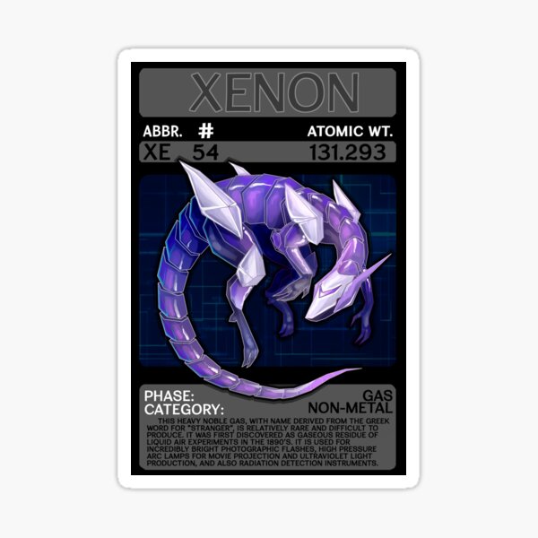 Scygon Elemental Card #10- Xenon Sticker