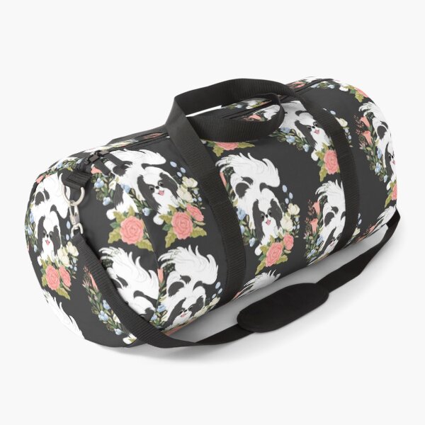 Item preview, Black White Japanese Chin and Flowers designed and sold by Lulupainting.