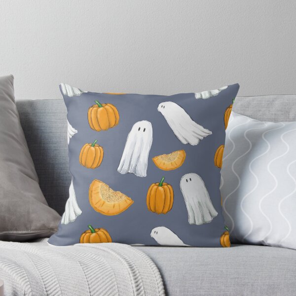 Item preview, Vintage grey pumpkin ghost pattern designed and sold by AnnaEleCreate.
