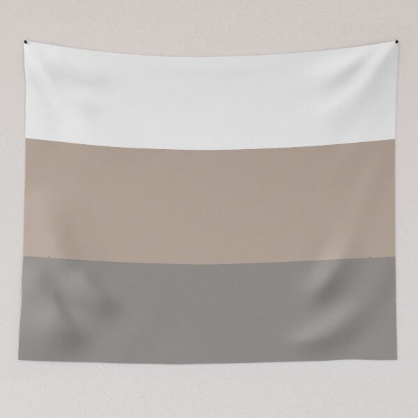 Item preview, NATURAL STRIPE IN WHITE - TAUPE - GREY THICK HORIZONTAL 3 STRIPES designed and sold by ozcushionstoo.