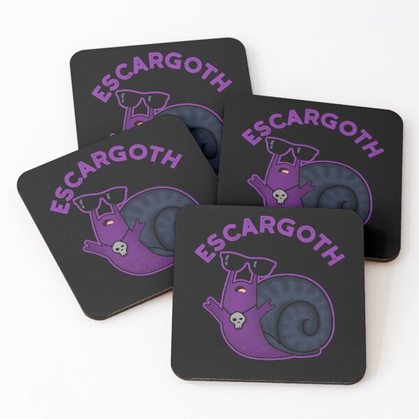 Item preview, Escar-goth Cool Goth Funny Snail Puns (Dark BG) designed and sold by punnybone.