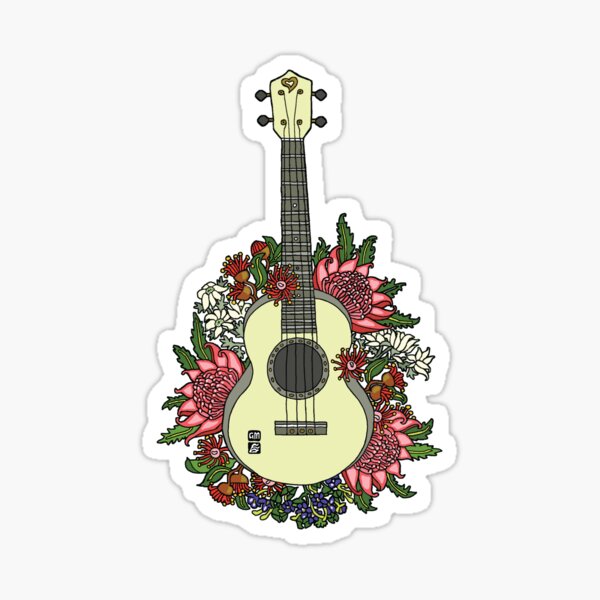Aussie Uke Love Sticker