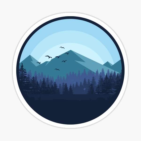 Snowy Mountain - Landscape Sticker