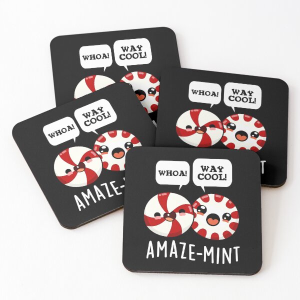 Item preview, Amaze-mint Funny Peppermint Puns (Dark BG) designed and sold by punnybone.