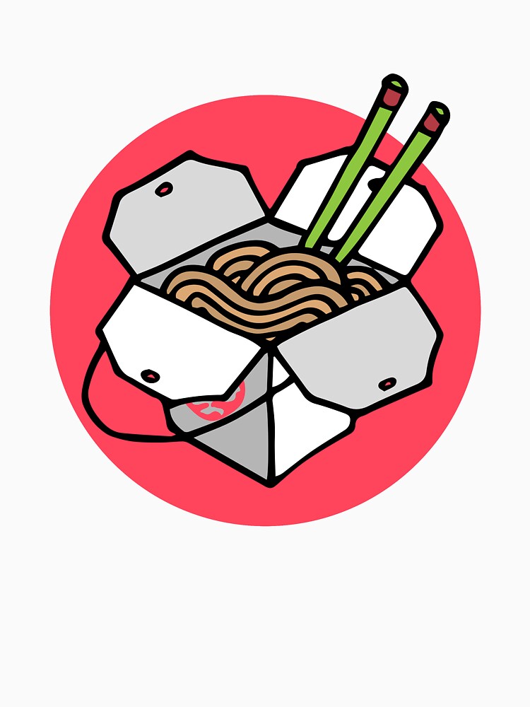 "Chinese Takeout Box Asian Noodle Takeaway" Tshirt for Sale by